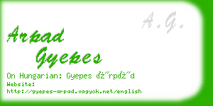 arpad gyepes business card